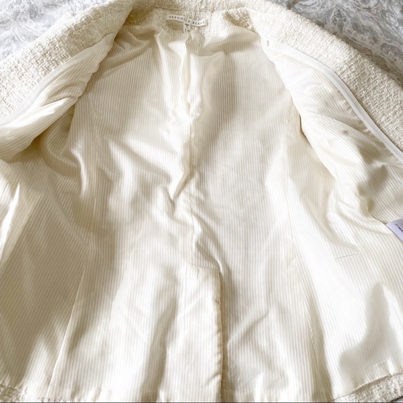 VERONICA BEARD Cutaway Dickey Tweed Jacket 10 Ivory NEW NWOT - Picture 9 of 11